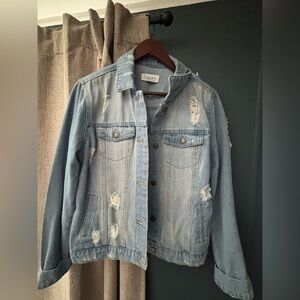 Ci Sono Light Blue Distressed Denim Jacket